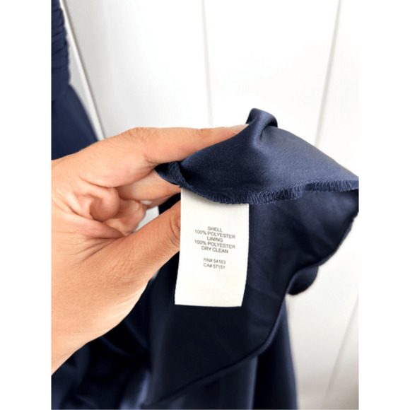 NWT Eliza J Halter Neck‎ Shirred Chiffon Gown in Navy Size 6 Evening Maxi Dress - Picture 15 of 16